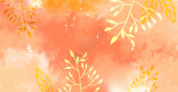 秋冬季养生纯手绘水彩清新背景设计图片