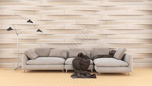 白毛毯3D室内家居效果图设计图片