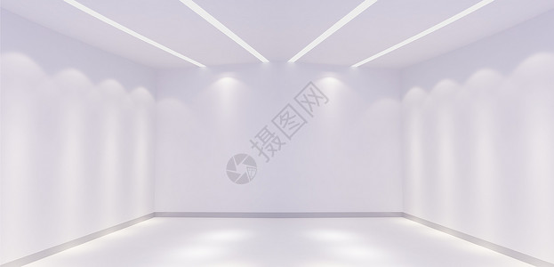 白色窗帘元素三维立体空间设计图片