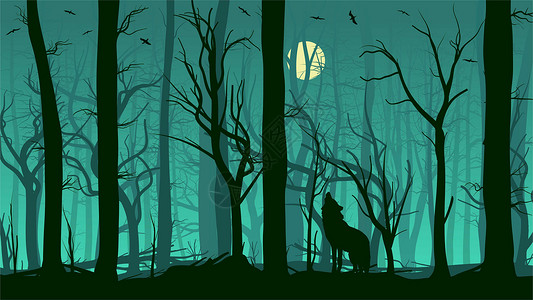 森林矢量图眺望的狐狸设计图片
