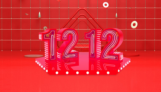 双十二促销字体双12活动背景设计图片