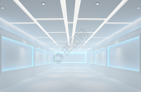 室内走廊科幻感三维空间设计图片