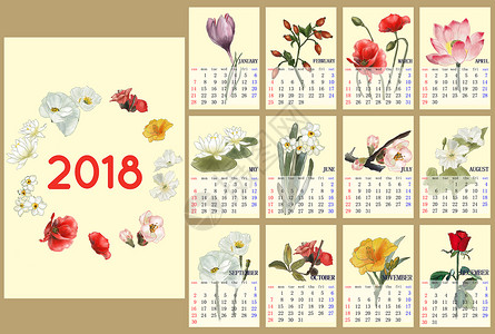 2018年创意花卉台历图片