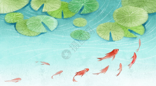 中国风背景古风鱼鱼素材高清图片