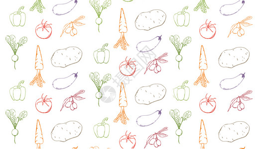 绿色果蔬手绘水彩蔬菜插画