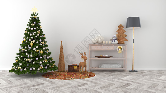 礼物和狗狗圣诞节室内设计设计图片