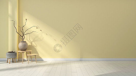 黄色花框装饰现代简约家居背景设计图片