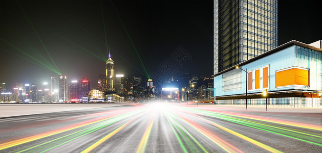 手绘道路炫酷城市汽车道路背景设计图片