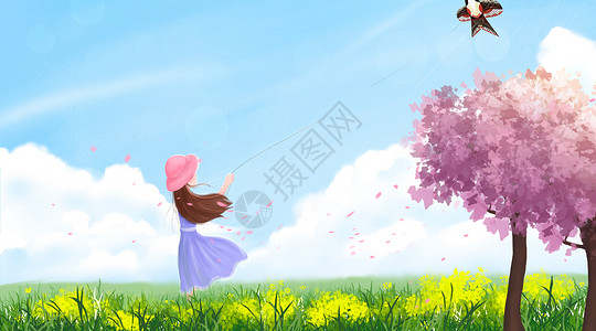 樱花树背景绚丽星空下的樱花树设计图片