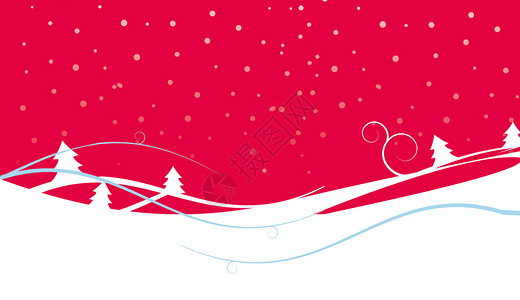 矢量扁平25d插画红色圣诞背景