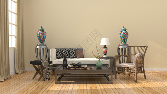 中式椅子新中式简约家居背景设计图片