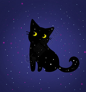 星空猫背景图片