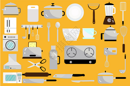 抹刀厨房用品集合设计图片