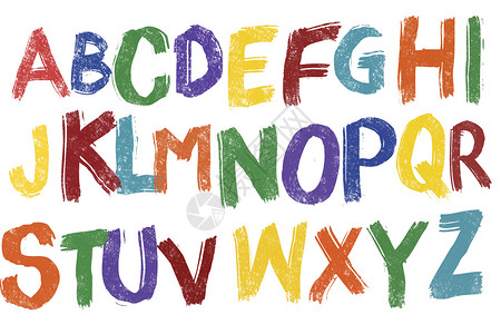 趣味字体彩色字母背景素材设计图片
