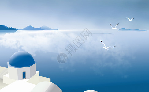 希腊海背景图片