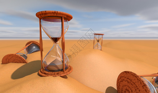 风景时间素材沙漠沙漏效果设计图片