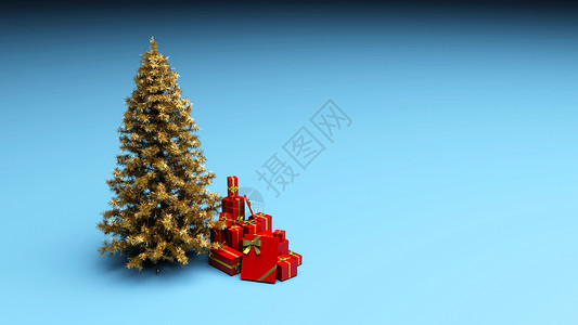 元旦节宣传圣诞树礼物背景设计图片