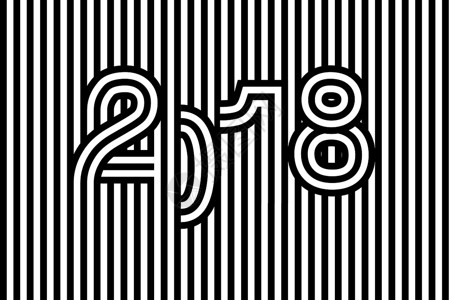 黑白艺术线条的2018字体设计背景图片
