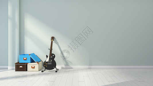 吉他室内素材现代简约室内装饰家居背景设计图片