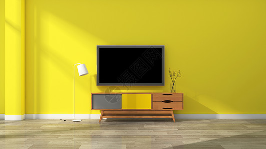 亮黄色客厅设计图片