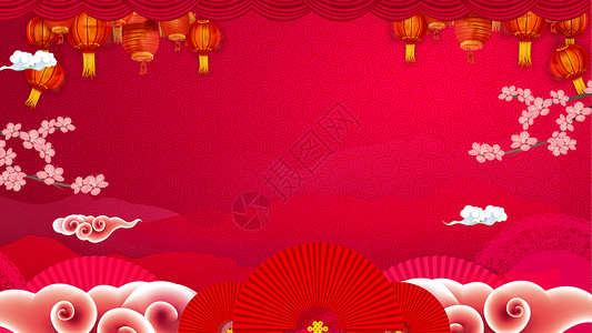张灯结彩素材红色喜庆新年背景设计图片