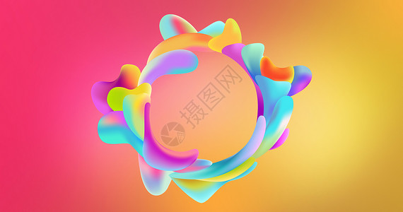 七彩圆圈抽象色彩背景设计图片