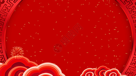 春节视频边框红色新年背景图设计图片
