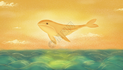 金色鲸鱼插画