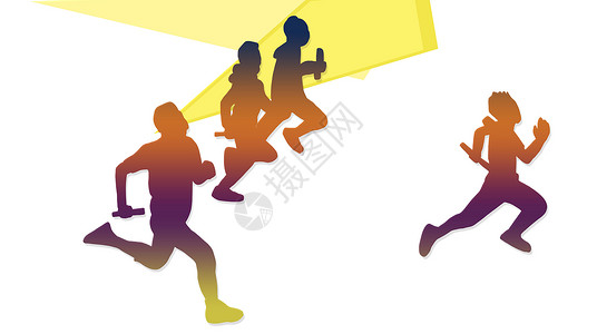 双腿运动跑步剪影设计图片