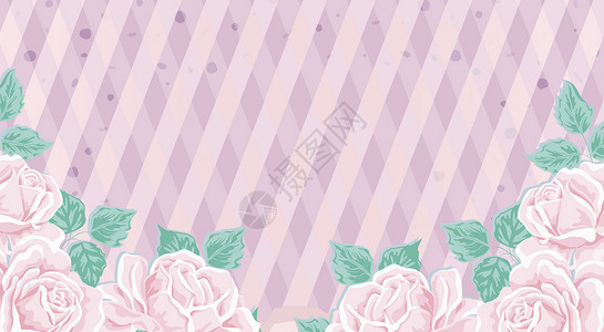 粉红色花朵底纹情人节背景插画