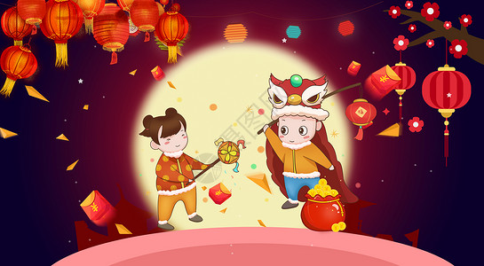 穿中国服的小孩春节发红包设计图片