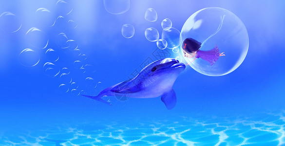 水泡素材海底世界插画