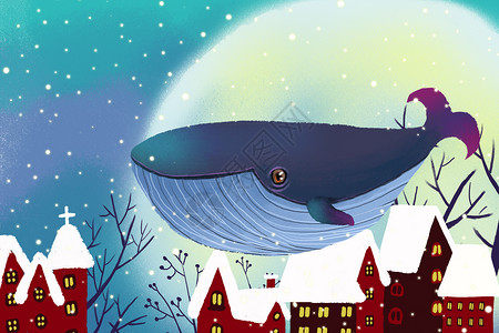 鲸鱼童话世界背景图片