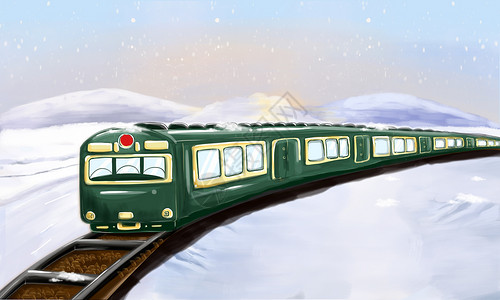 火车返乡插画