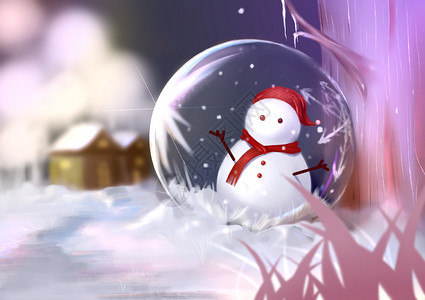 水晶球里的雪人图片