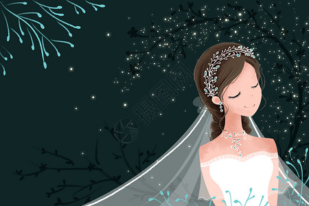 14婚纱新娘插画