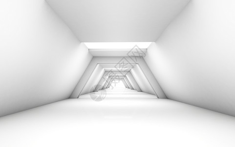 通道空间白色隧道高清图片