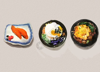 海苔蛋卷寿司美食插画