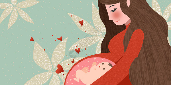 宝宝首页怀孕的母亲插画