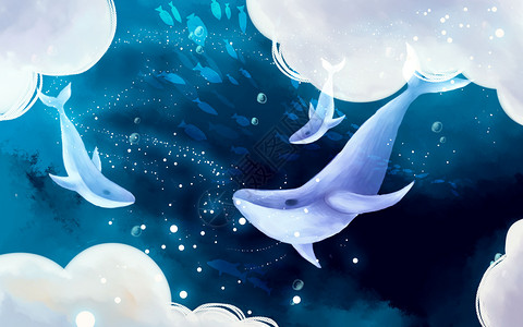 深海鲸鱼自然深海素材高清图片
