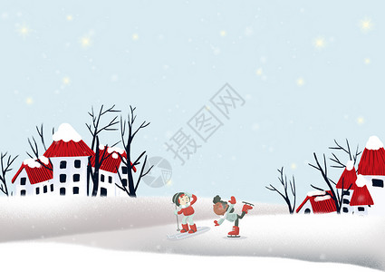 冬季玩雪女孩雪地中奔跑的女孩设计图片