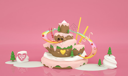 模特道具创意生日蛋糕设计图片