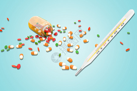 瓶子中的药丸医疗药物背景设计图片