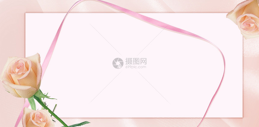 粉红色玫瑰浪漫情人节背景图片