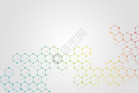蜂窝图形分子结构背景设计图片