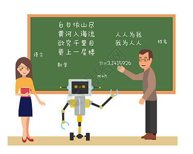 智能教室AI教育插画