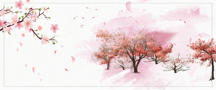 桃树折扇立春设计图片