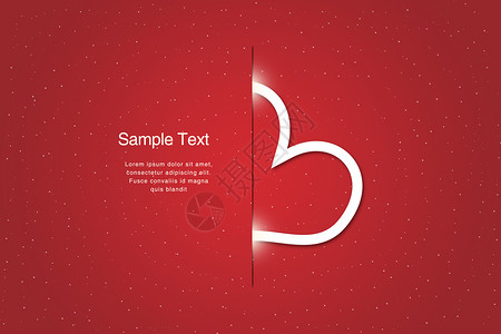 红色爱形素材简约情人节卡片设计图片