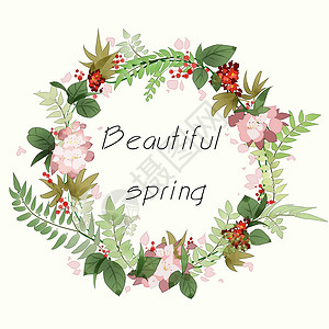 春季海报设计花环插画