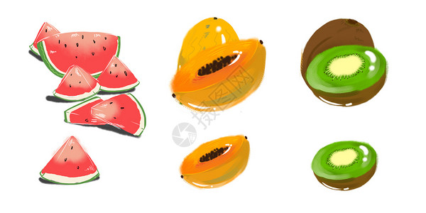 西瓜图案水果插画